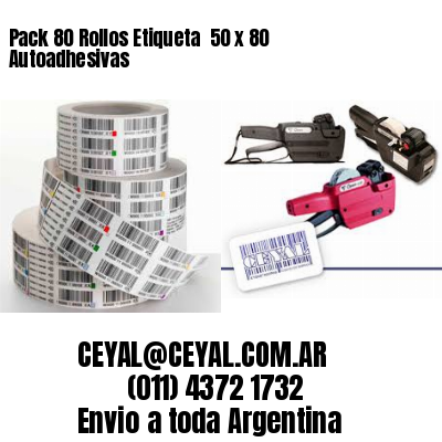 Pack 80 Rollos Etiqueta  50 x 80 Autoadhesivas