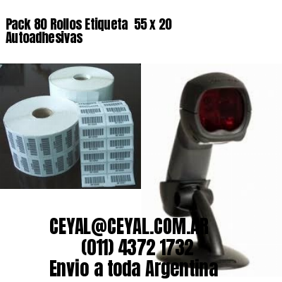Pack 80 Rollos Etiqueta  55 x 20 Autoadhesivas