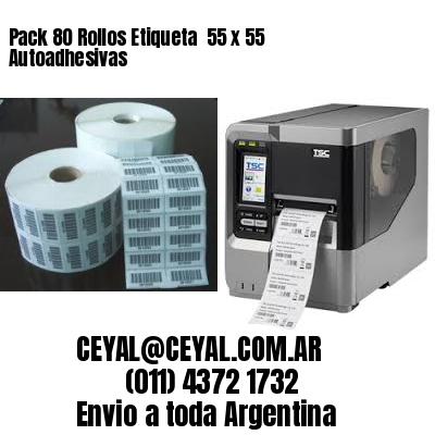 Pack 80 Rollos Etiqueta  55 x 55 Autoadhesivas