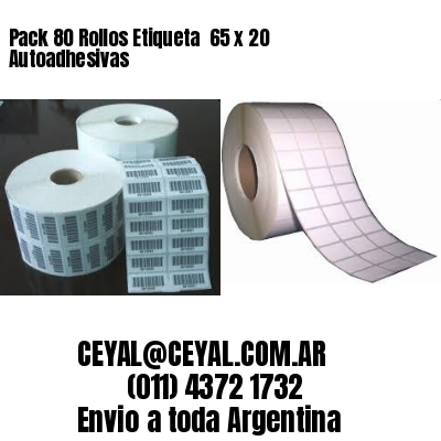 Pack 80 Rollos Etiqueta  65 x 20 Autoadhesivas
