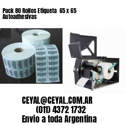 Pack 80 Rollos Etiqueta  65 x 65 Autoadhesivas