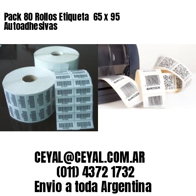 Pack 80 Rollos Etiqueta  65 x 95 Autoadhesivas