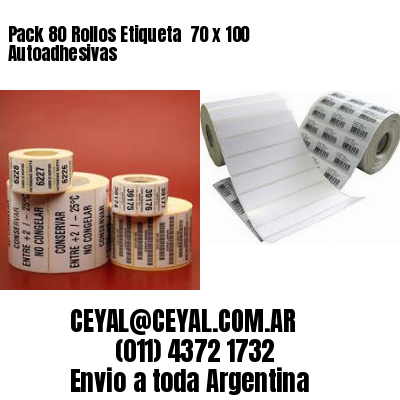 Pack 80 Rollos Etiqueta  70 x 100 Autoadhesivas