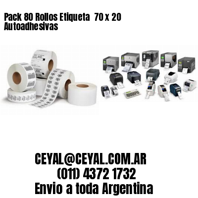 Pack 80 Rollos Etiqueta  70 x 20 Autoadhesivas