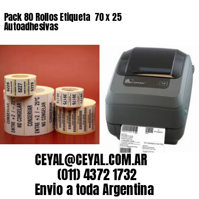 Pack 80 Rollos Etiqueta  70 x 25 Autoadhesivas