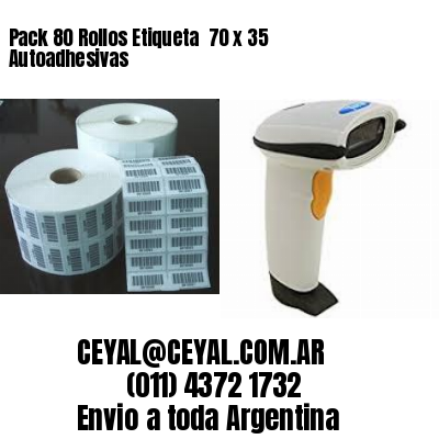 Pack 80 Rollos Etiqueta  70 x 35 Autoadhesivas