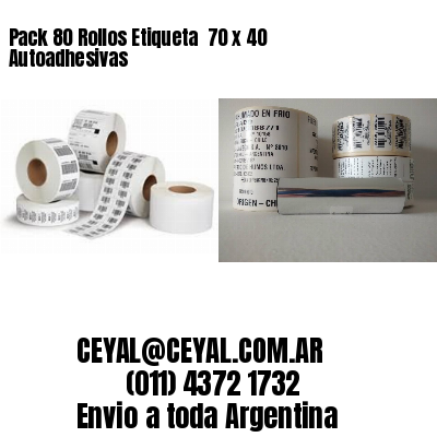 Pack 80 Rollos Etiqueta  70 x 40 Autoadhesivas
