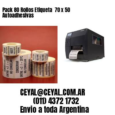 Pack 80 Rollos Etiqueta  70 x 50 Autoadhesivas
