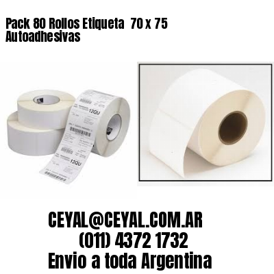 Pack 80 Rollos Etiqueta  70 x 75 Autoadhesivas