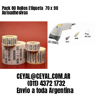 Pack 80 Rollos Etiqueta  70 x 90 Autoadhesivas