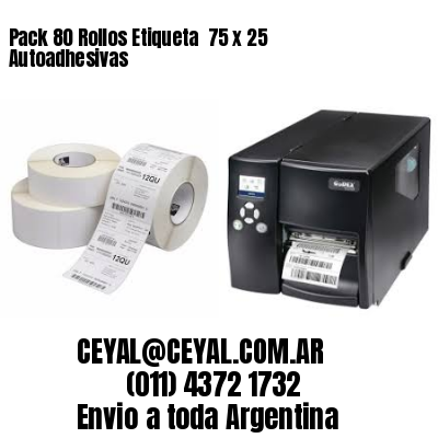 Pack 80 Rollos Etiqueta  75 x 25 Autoadhesivas