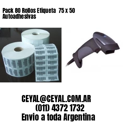 Pack 80 Rollos Etiqueta  75 x 50 Autoadhesivas