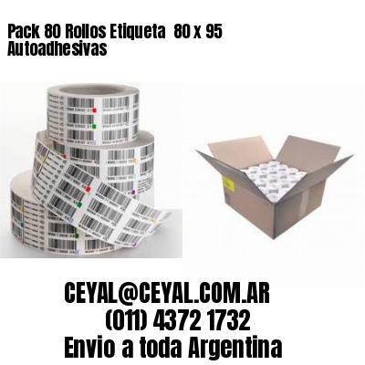 Pack 80 Rollos Etiqueta  80 x 95 Autoadhesivas