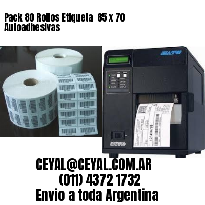 Pack 80 Rollos Etiqueta  85 x 70 Autoadhesivas