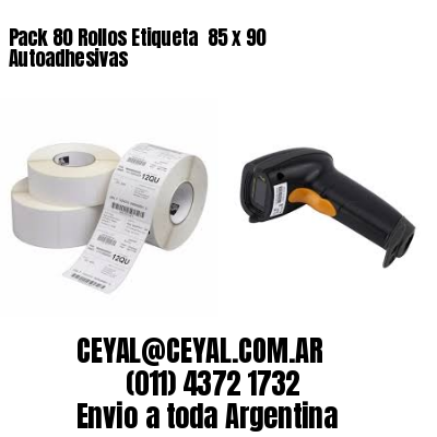 Pack 80 Rollos Etiqueta  85 x 90 Autoadhesivas