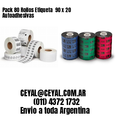 Pack 80 Rollos Etiqueta  90 x 20 Autoadhesivas