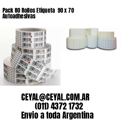 Pack 80 Rollos Etiqueta  90 x 70 Autoadhesivas