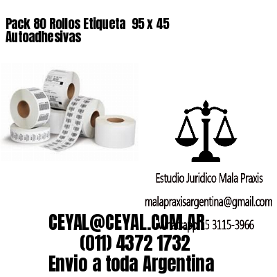 Pack 80 Rollos Etiqueta  95 x 45 Autoadhesivas