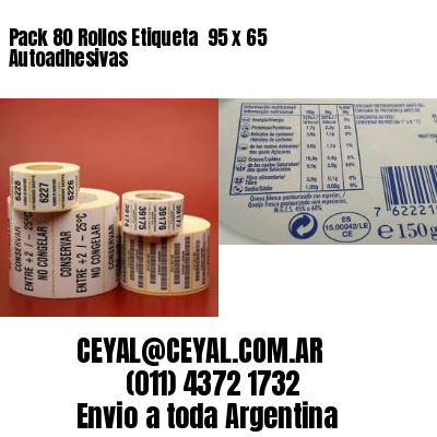 Pack 80 Rollos Etiqueta  95 x 65 Autoadhesivas