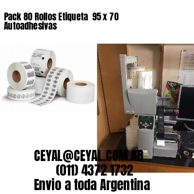 Pack 80 Rollos Etiqueta  95 x 70 Autoadhesivas