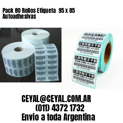 Pack 80 Rollos Etiqueta  95 x 85 Autoadhesivas