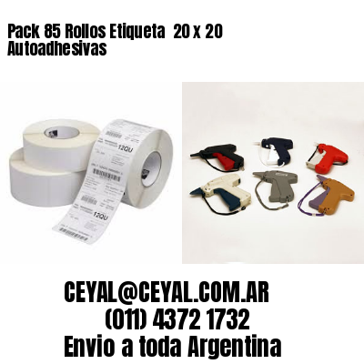Pack 85 Rollos Etiqueta  20 x 20 Autoadhesivas