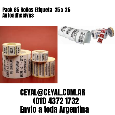 Pack 85 Rollos Etiqueta  25 x 25 Autoadhesivas