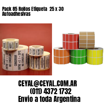 Pack 85 Rollos Etiqueta  25 x 30 Autoadhesivas