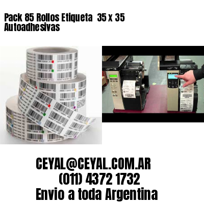 Pack 85 Rollos Etiqueta  35 x 35 Autoadhesivas