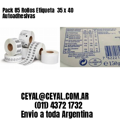 Pack 85 Rollos Etiqueta  35 x 40 Autoadhesivas