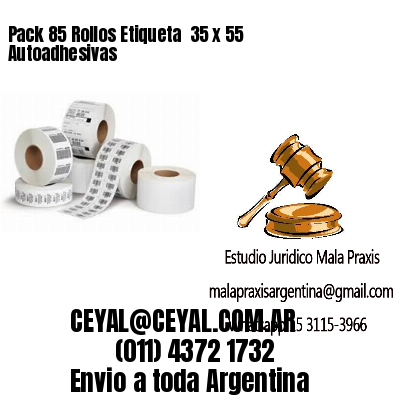 Pack 85 Rollos Etiqueta  35 x 55 Autoadhesivas