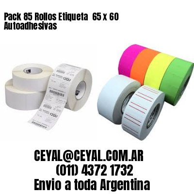 Pack 85 Rollos Etiqueta  65 x 60 Autoadhesivas