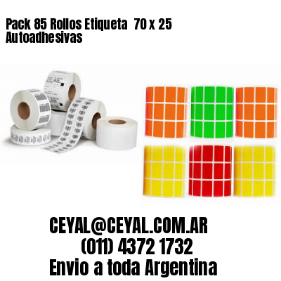 Pack 85 Rollos Etiqueta  70 x 25 Autoadhesivas