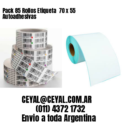 Pack 85 Rollos Etiqueta  70 x 55 Autoadhesivas