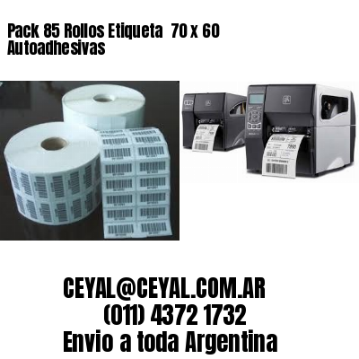 Pack 85 Rollos Etiqueta  70 x 60 Autoadhesivas