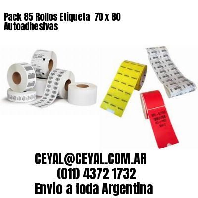 Pack 85 Rollos Etiqueta  70 x 80 Autoadhesivas