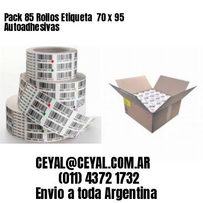 Pack 85 Rollos Etiqueta  70 x 95 Autoadhesivas