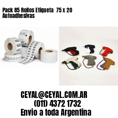 Pack 85 Rollos Etiqueta  75 x 20 Autoadhesivas