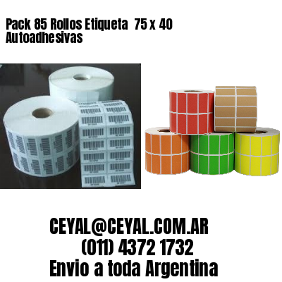 Pack 85 Rollos Etiqueta  75 x 40 Autoadhesivas