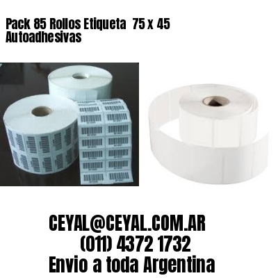Pack 85 Rollos Etiqueta  75 x 45 Autoadhesivas