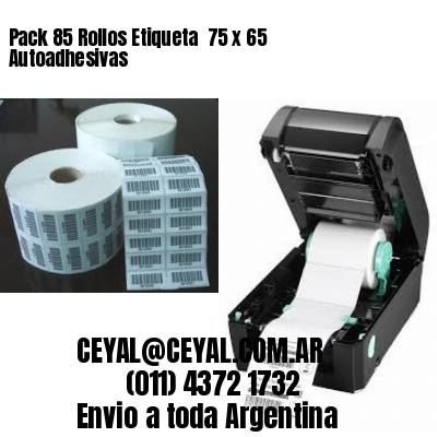 Pack 85 Rollos Etiqueta  75 x 65 Autoadhesivas