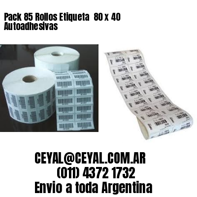 Pack 85 Rollos Etiqueta  80 x 40 Autoadhesivas