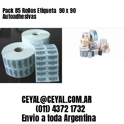 Pack 85 Rollos Etiqueta  90 x 90 Autoadhesivas
