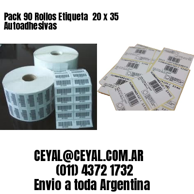 Pack 90 Rollos Etiqueta  20 x 35 Autoadhesivas