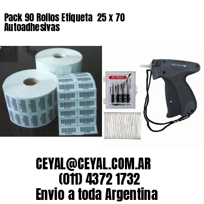 Pack 90 Rollos Etiqueta  25 x 70 Autoadhesivas