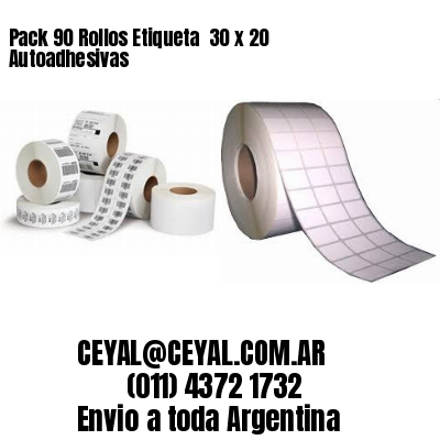 Pack 90 Rollos Etiqueta  30 x 20 Autoadhesivas