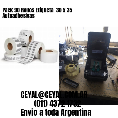Pack 90 Rollos Etiqueta  30 x 35 Autoadhesivas