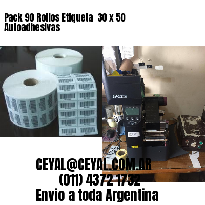 Pack 90 Rollos Etiqueta  30 x 50 Autoadhesivas