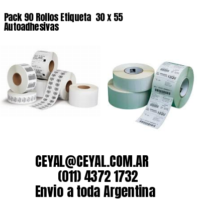 Pack 90 Rollos Etiqueta  30 x 55 Autoadhesivas