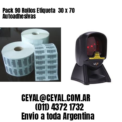 Pack 90 Rollos Etiqueta  30 x 70 Autoadhesivas